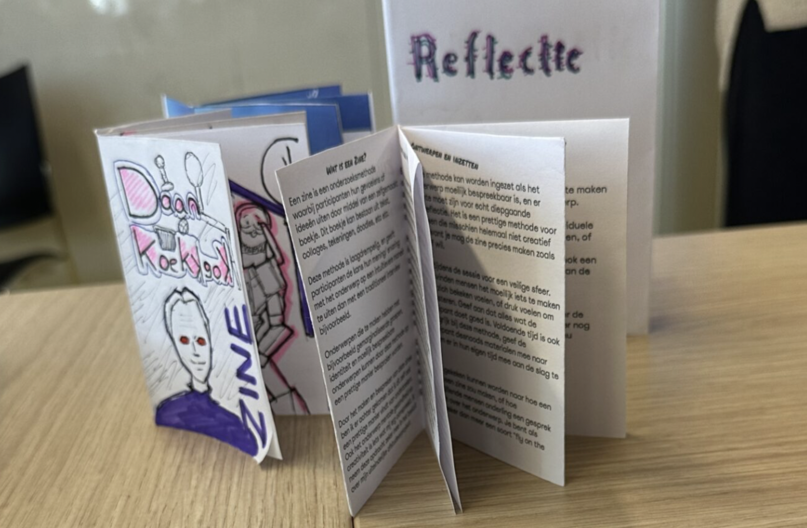 A picture of another method named Zinemaking, where participants create their own little magazine with their thoughts.